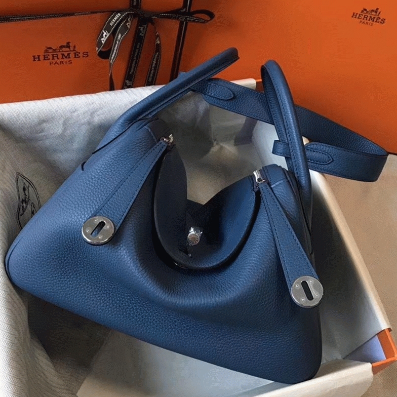Copy H**me5 Lindy 30cm bag in blue agate shade