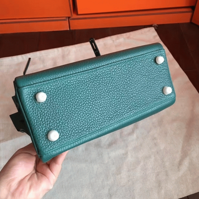 Malachite Clemence Replica H**me5 Kelly 25cm Retourne Tote