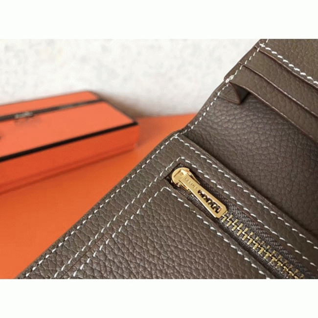 Taupe Clemence Fake Luxury H**me5 Bearn Wallet