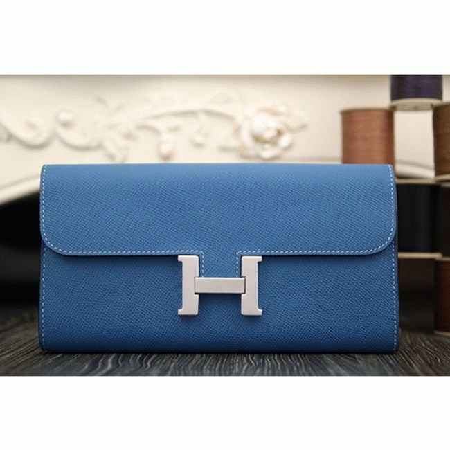 Jean blue knockoff H**me5 Constance wallet