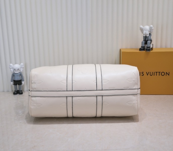 LV Monogram Empreinte Keepall Bandouliere 45 In Cream