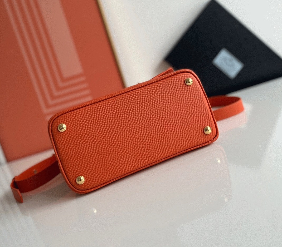Orange Pra*a Double Mini Bag Knockoff