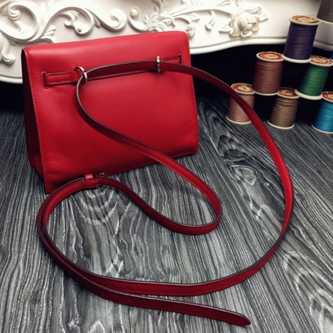 Red Swift Leather Fake H**me5 Kelly Danse Chic Handbag