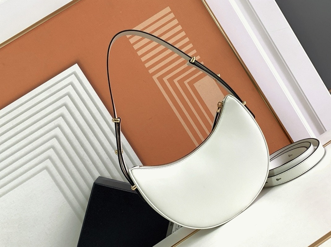 White Pra*a Arque Shoulder Bag Knockoff