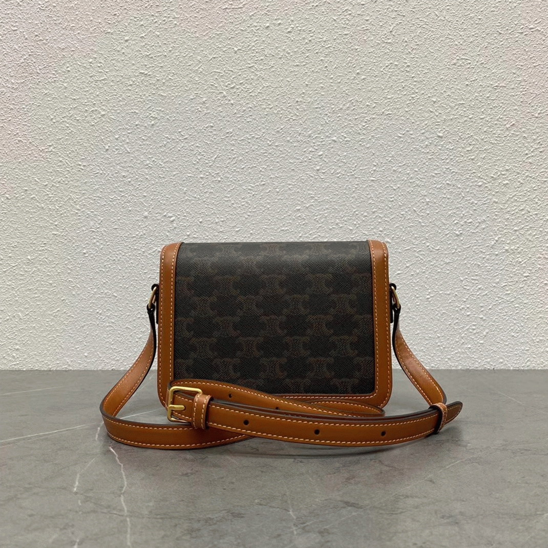 Top Quality Replica Ce1i*e Triomphe Teen Bag In Black Triomphe Canvas
