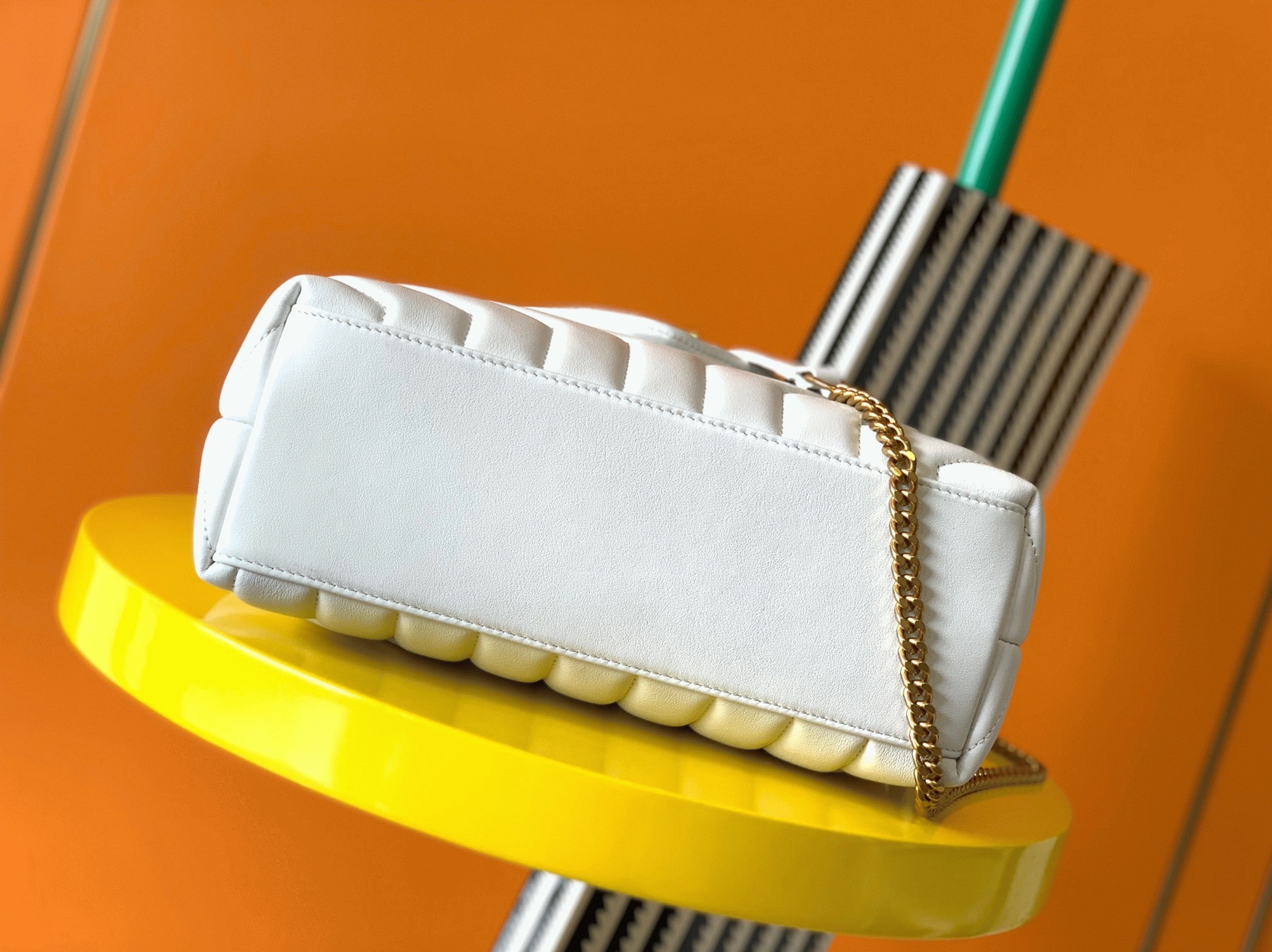 Replica Sa1nt Lau*nt LouLou Small Chain Bag White