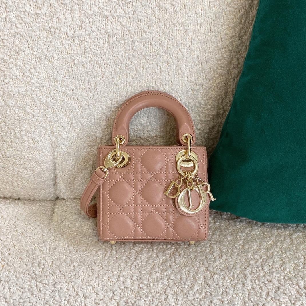 D10r Lady D10r Micro Bag Faux in Poudre Cannage Lambskin