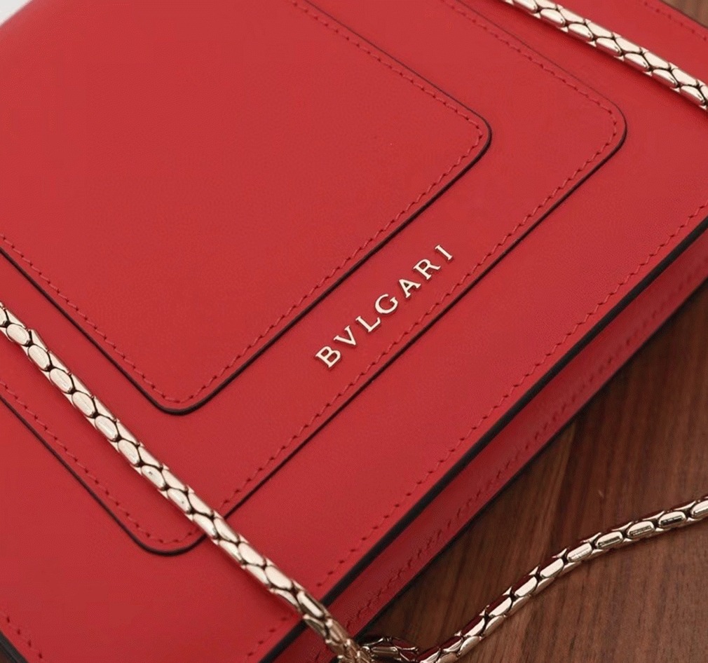 Red Leather Bv1g*ai Serpenti Forever Imitation Small Crossbody Bag