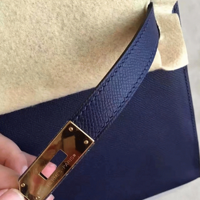 Sapphire Epsom Fake AAA H**me5 Kelly 32cm Sellier Handbag