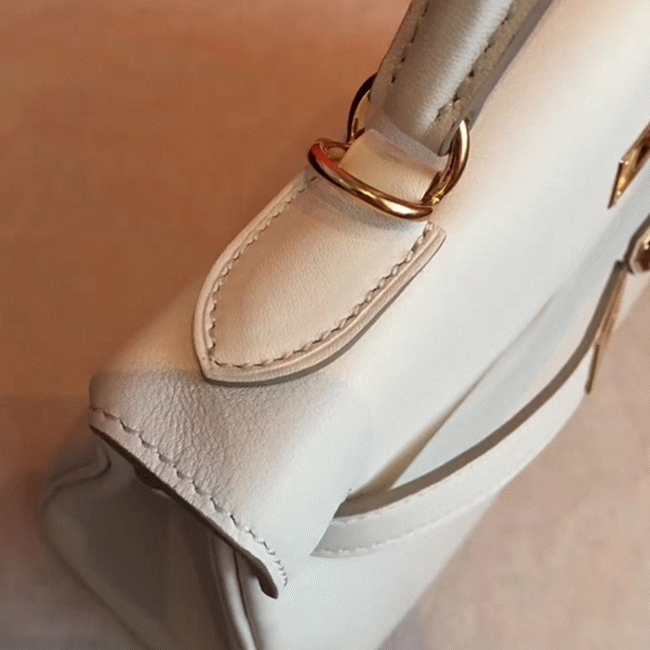 Ivory Swift Fake H**me5 Kelly Retourne 32cm Refined Purse