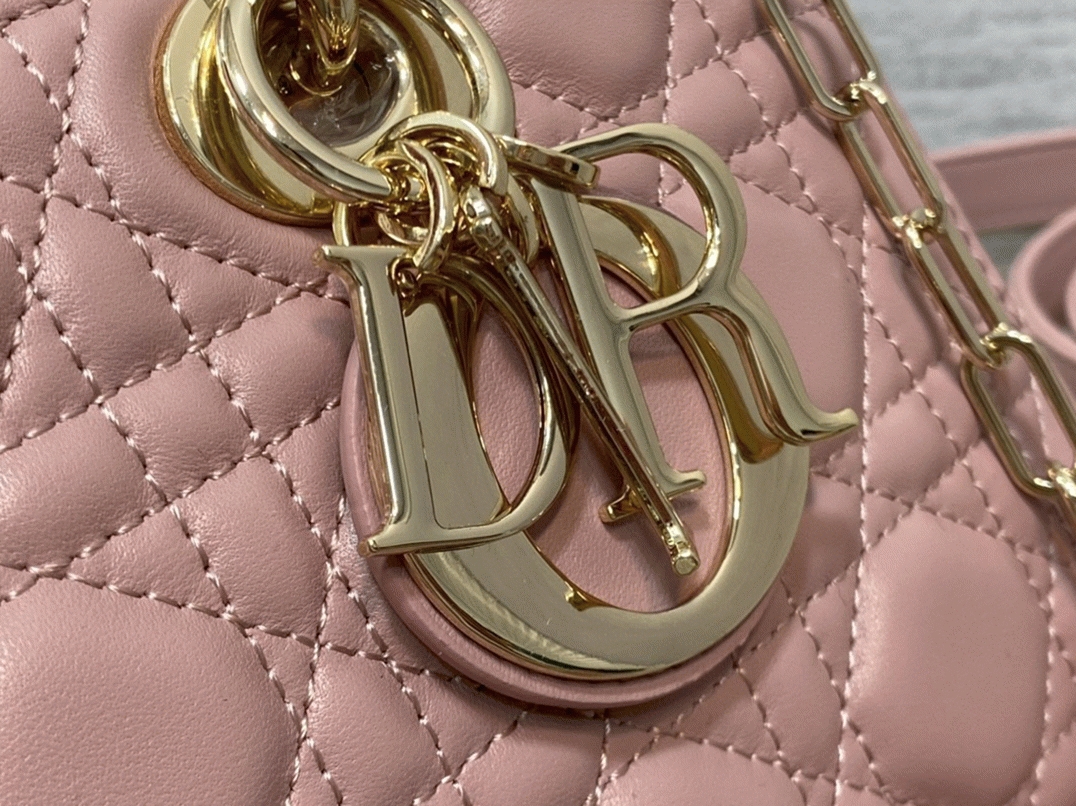 D10r Lady D-Joy Medium Bag Replica in Peony Pink
