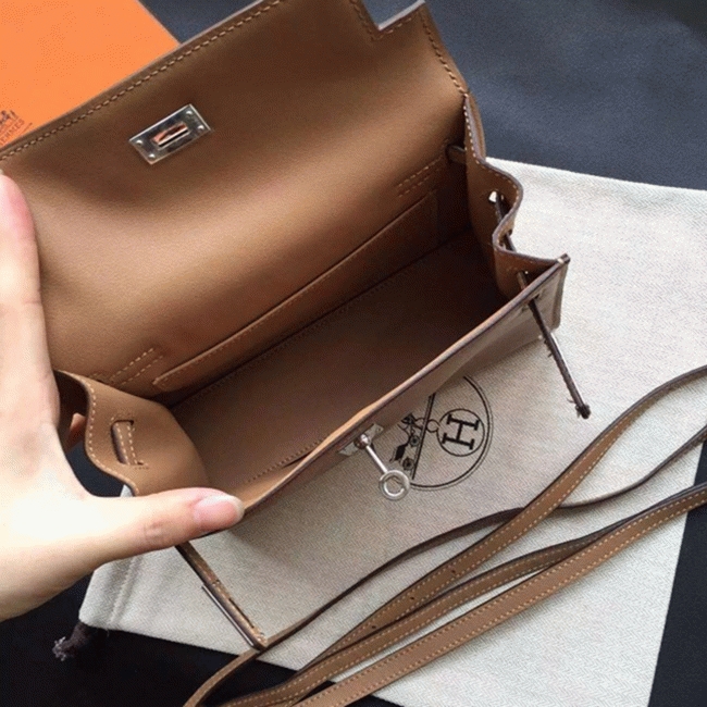 Brown Swift Leather High Quality Replica H**me5 Kelly Danse Classic Purse