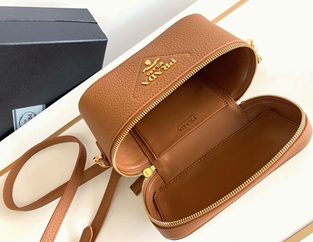Pra*a Mini Vanity Bag Imitation in Brown