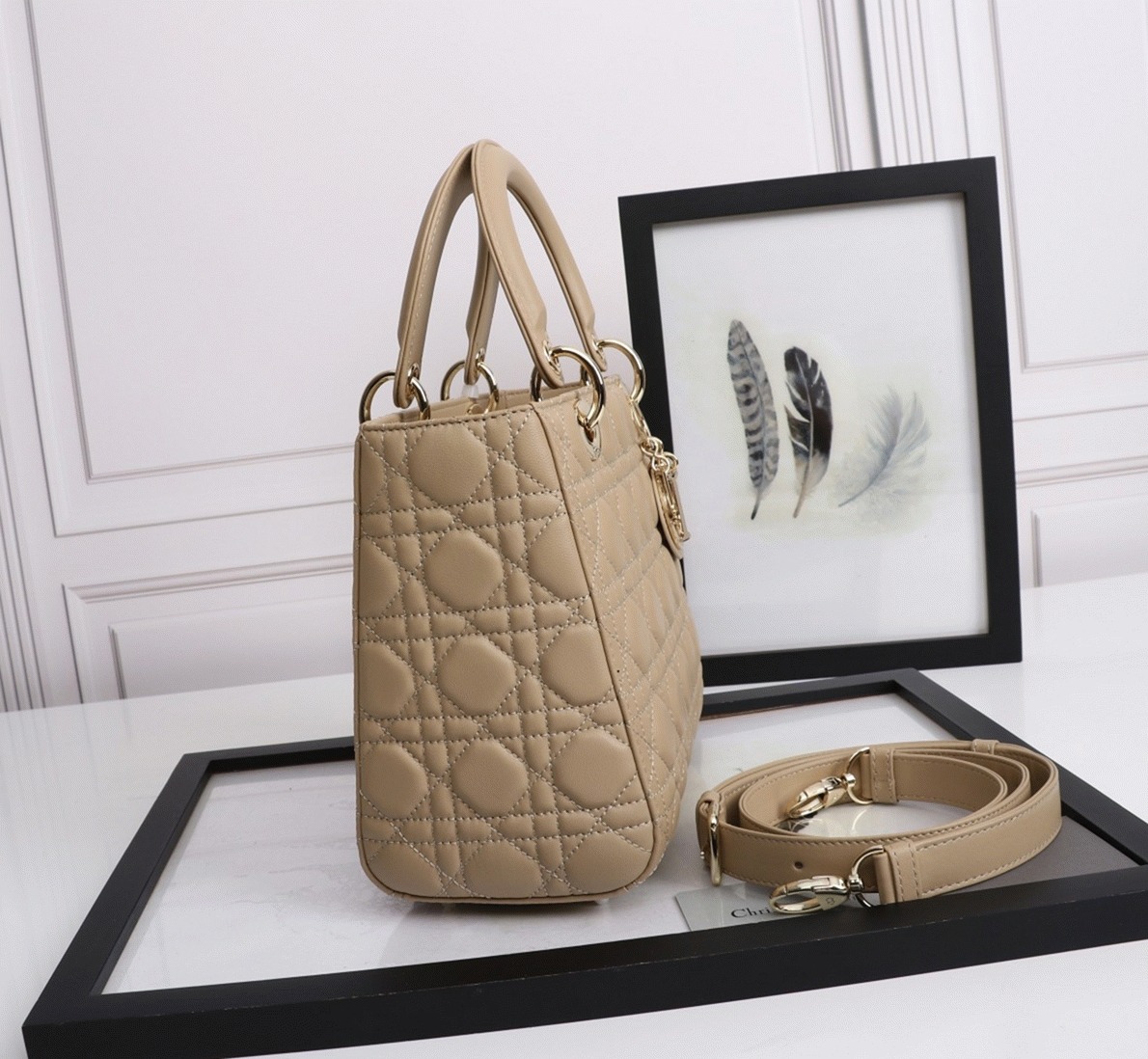D10r Lady D10r Medium Bag Knockoff in Beige