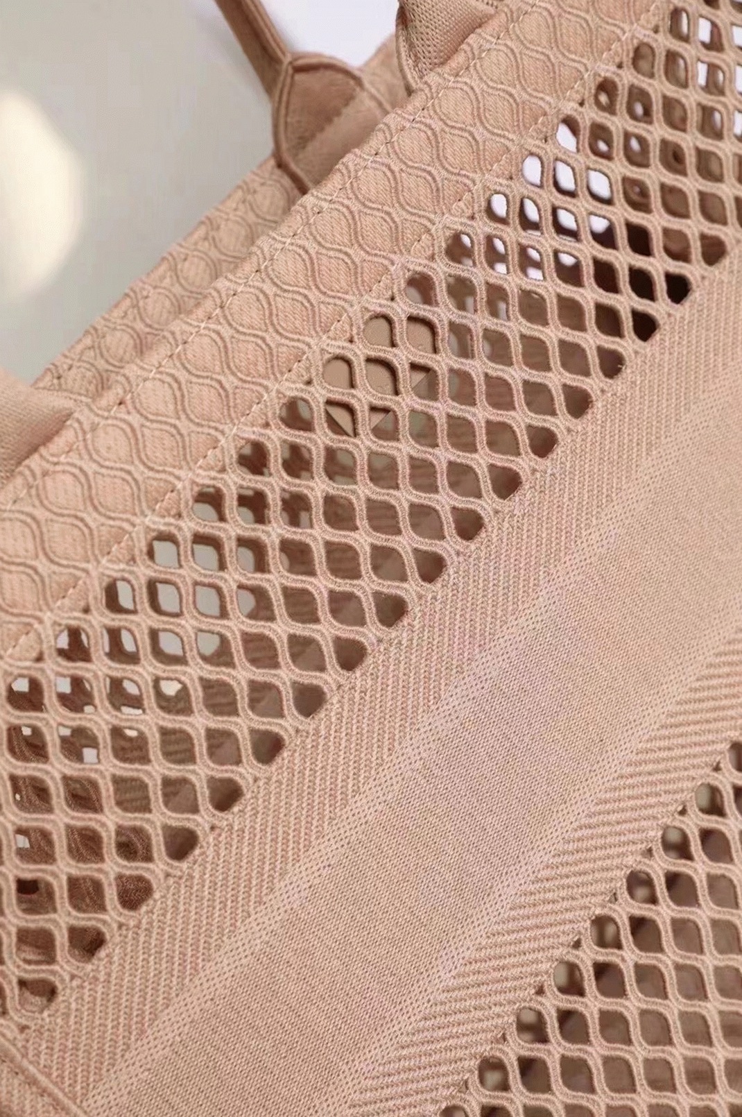 D10r Large Book Tote Bag Replica in Beige Mesh Embroidery