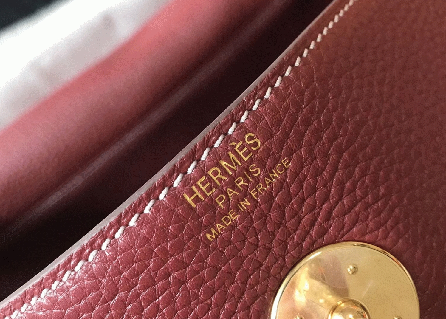 Replica H**me5 Lindy 30cm bag in bordeaux color