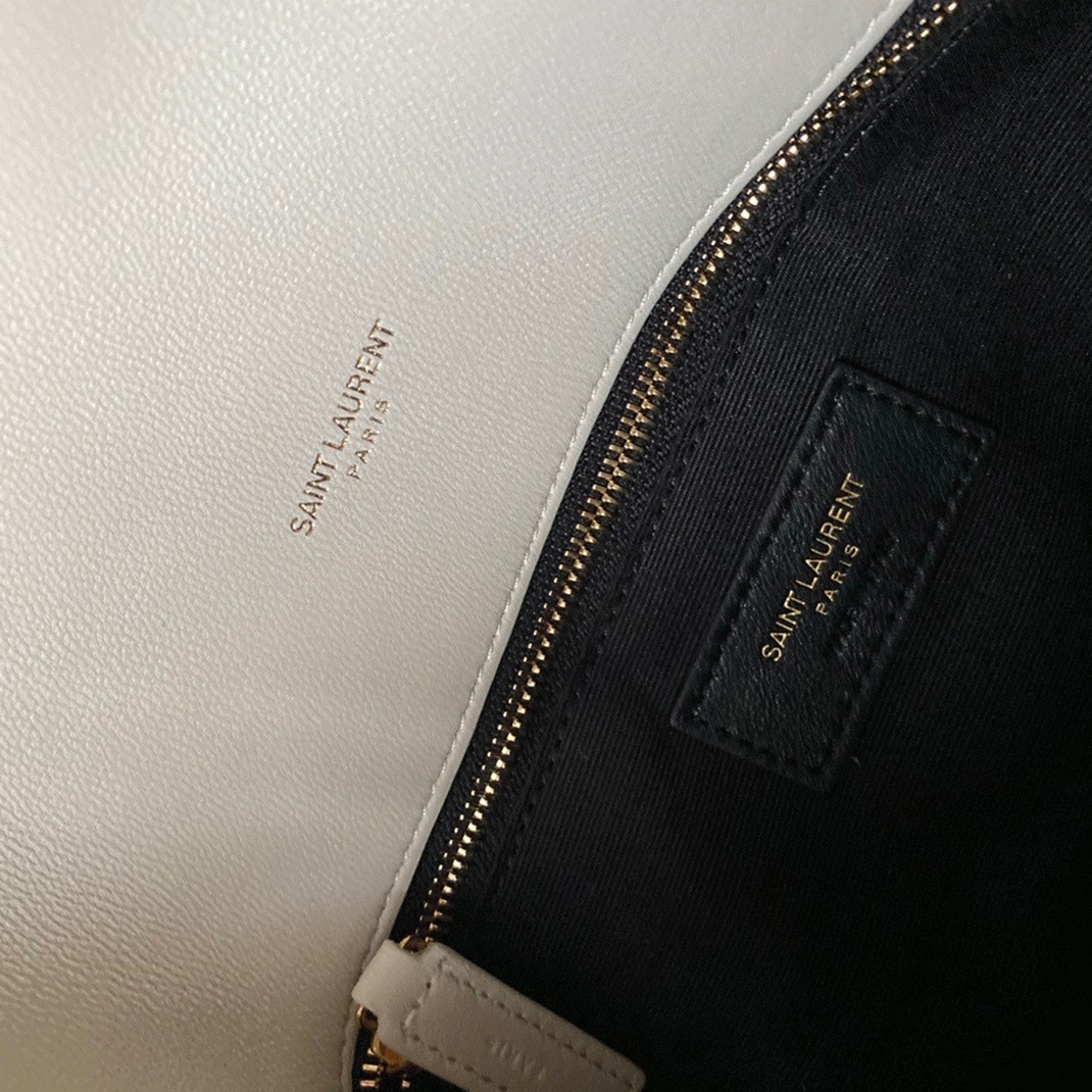 Replica Sa1nt Lau*nt Puffer Small Chain Bag White Lambskin