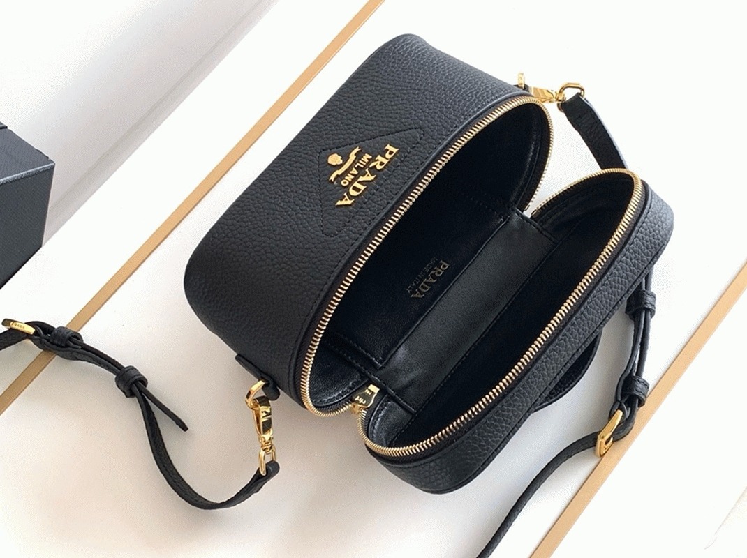 Pra*a Mini Vanity Bag Replica in Black