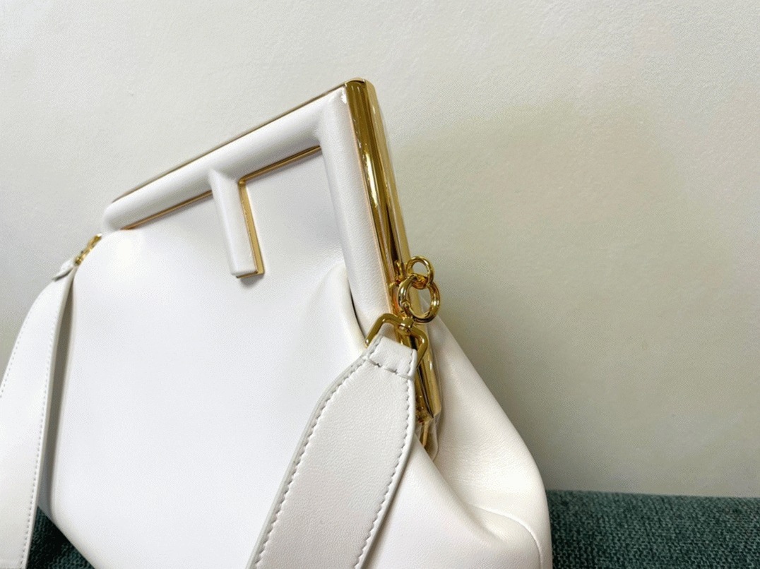 Top Quality Replica F**di First Medium Bag In White Nappa Leather