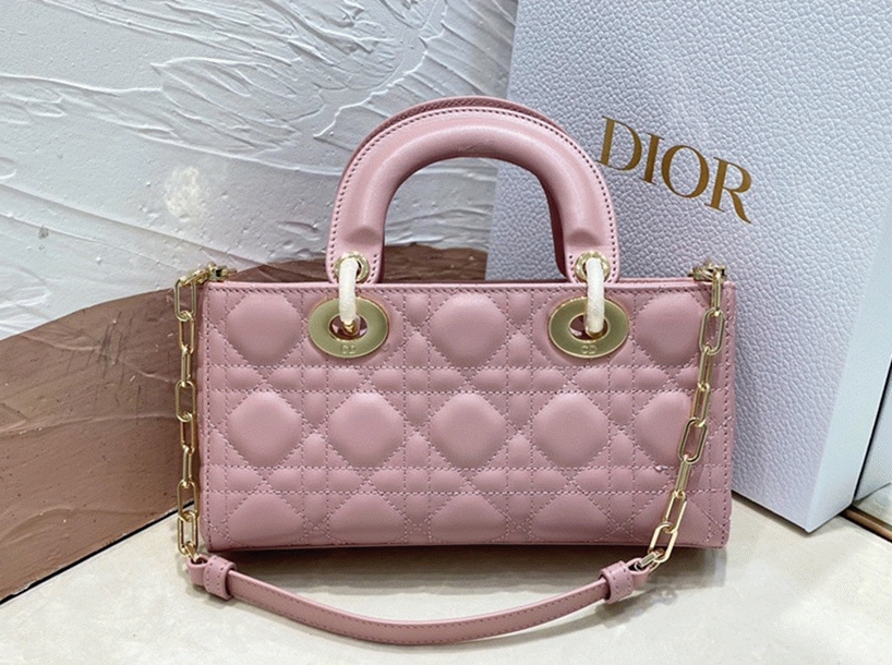 D10r Lady D-Joy Small Bag Fake in Peony Pink