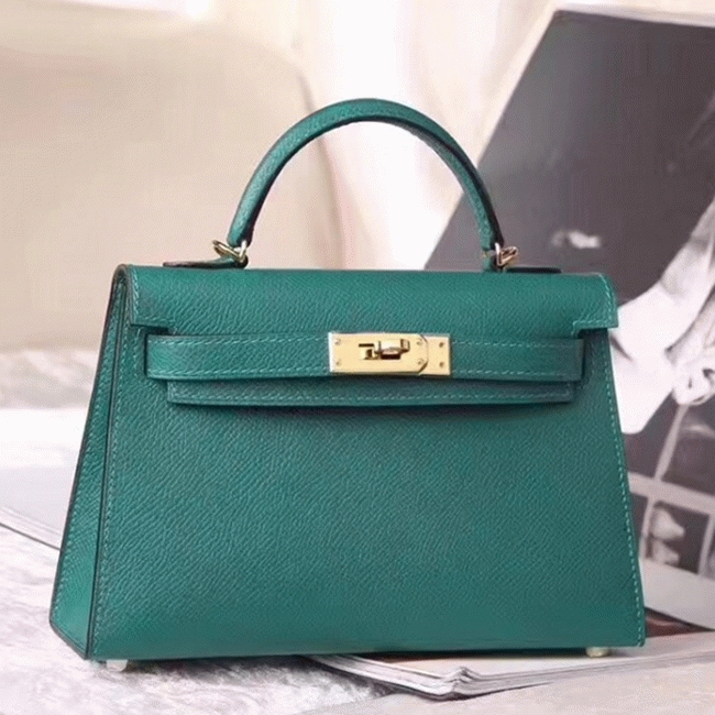 Malachite Epsom ReplicaLuxury H**me5 Kelly 20cm Handbag