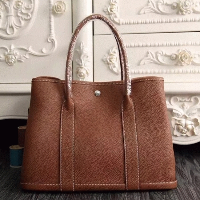 Brown Knockoff H**me5 Garden Party 36cm Practical Canvas Tote