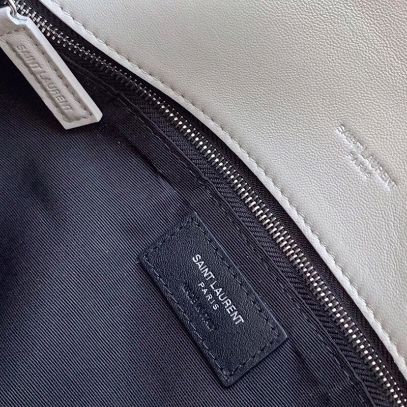 Replica Sa1nt Lau*nt Puffer Medium Chain Bag Ivory Lambskin