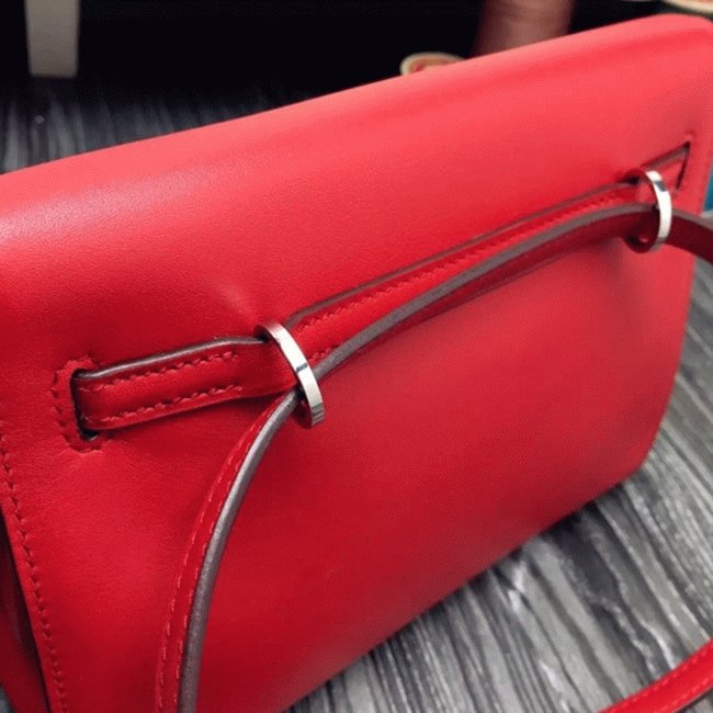 Red Swift Leather Fake H**me5 Kelly Danse Chic Handbag