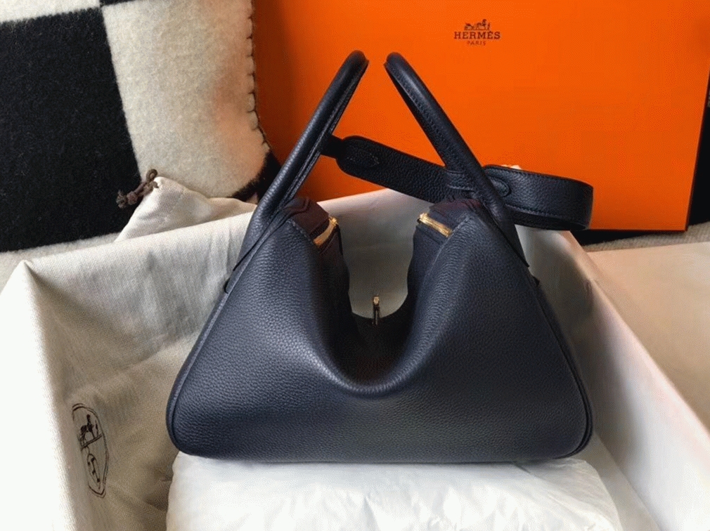 Knockoff H**me5 Lindy 30cm bag in navy blue shade