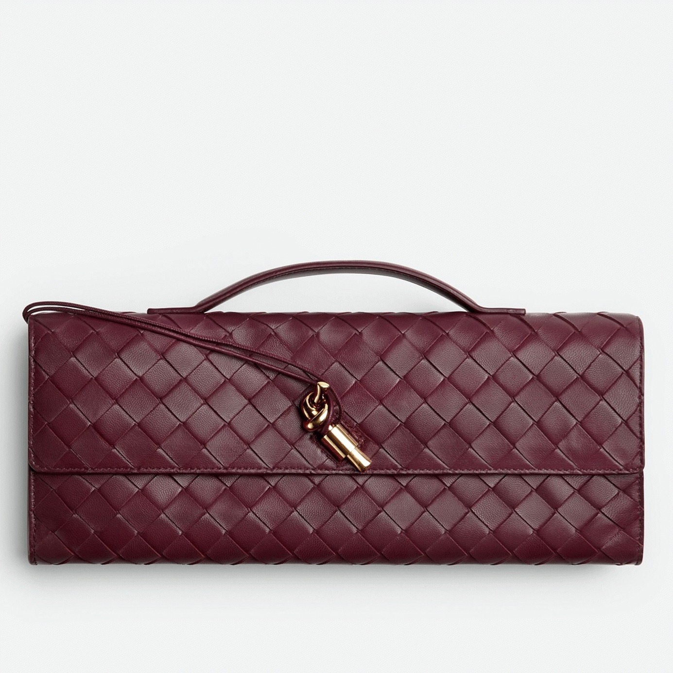 Replica B0tt*ga Ven*ta Andiamo Clutch with Handle Barolo Intrecciato Lambskin