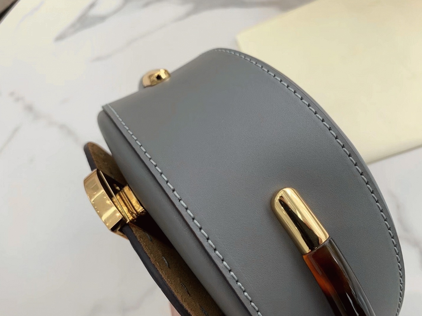 Top Quality Replica F**di Moonlight Saddle Bag In Grey Calfskin