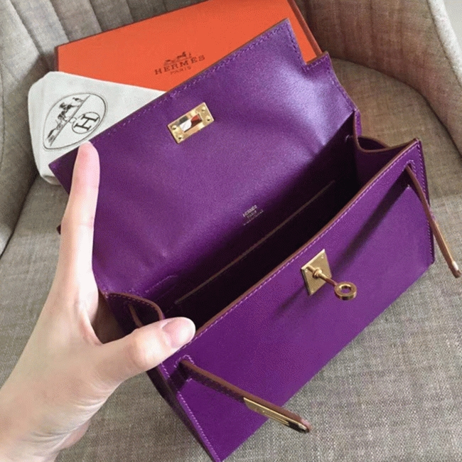 Cyclamen Swift Fake H**me5 Kelly Pochette Feminine Clutch