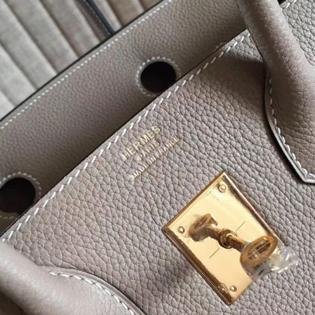 Grey High Quality Fake H**me5 Birkin 30cm Purse