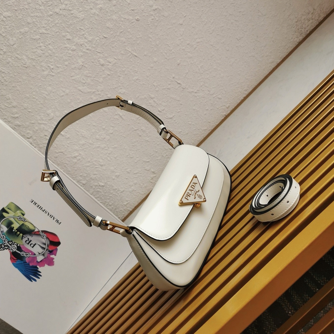 Pra*a Shoulder Bag Knockoff in White