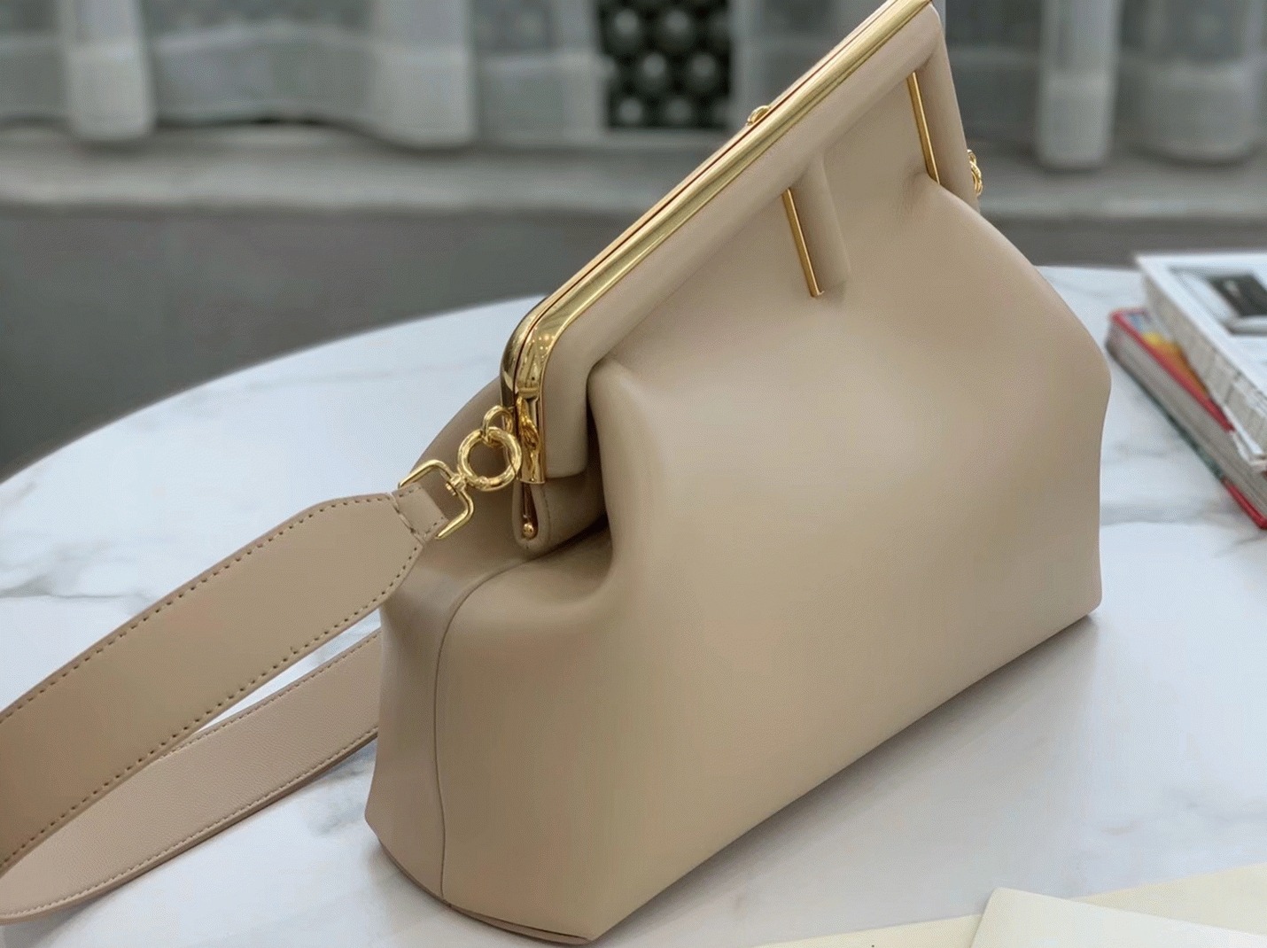 Top Quality Knockoff F**di First Small Bag In Beige