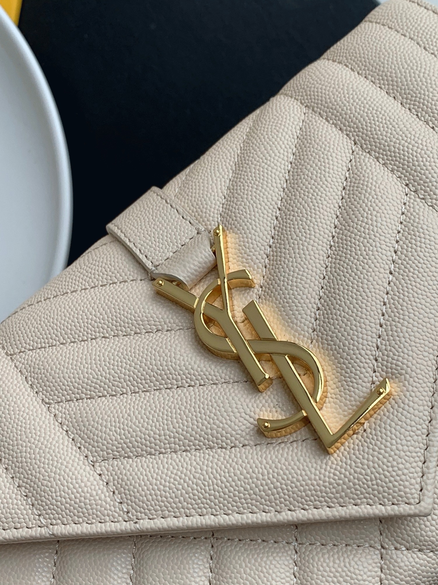 Fake Sa1nt Lau*nt Envelope Small Bag White