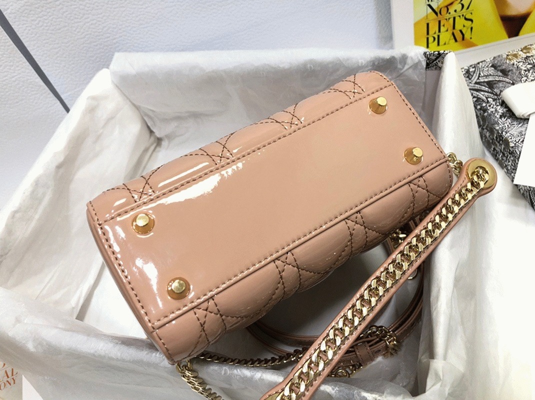 D10r Lady D10r Mini Chain Bag Fake in Nude
