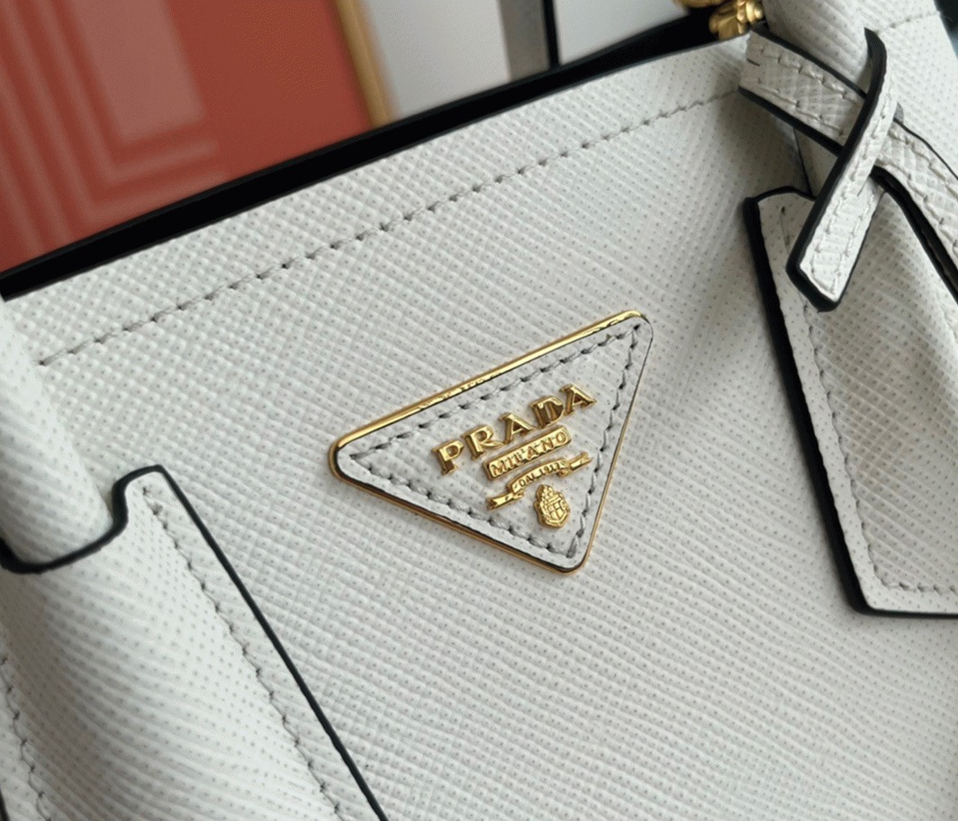 White Pra*a Double Mini Bag Replica