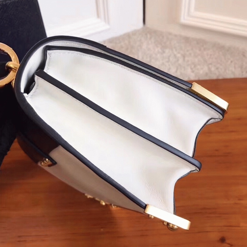 White/Black Pra*a Cahier Shoulder Bag Knockoff