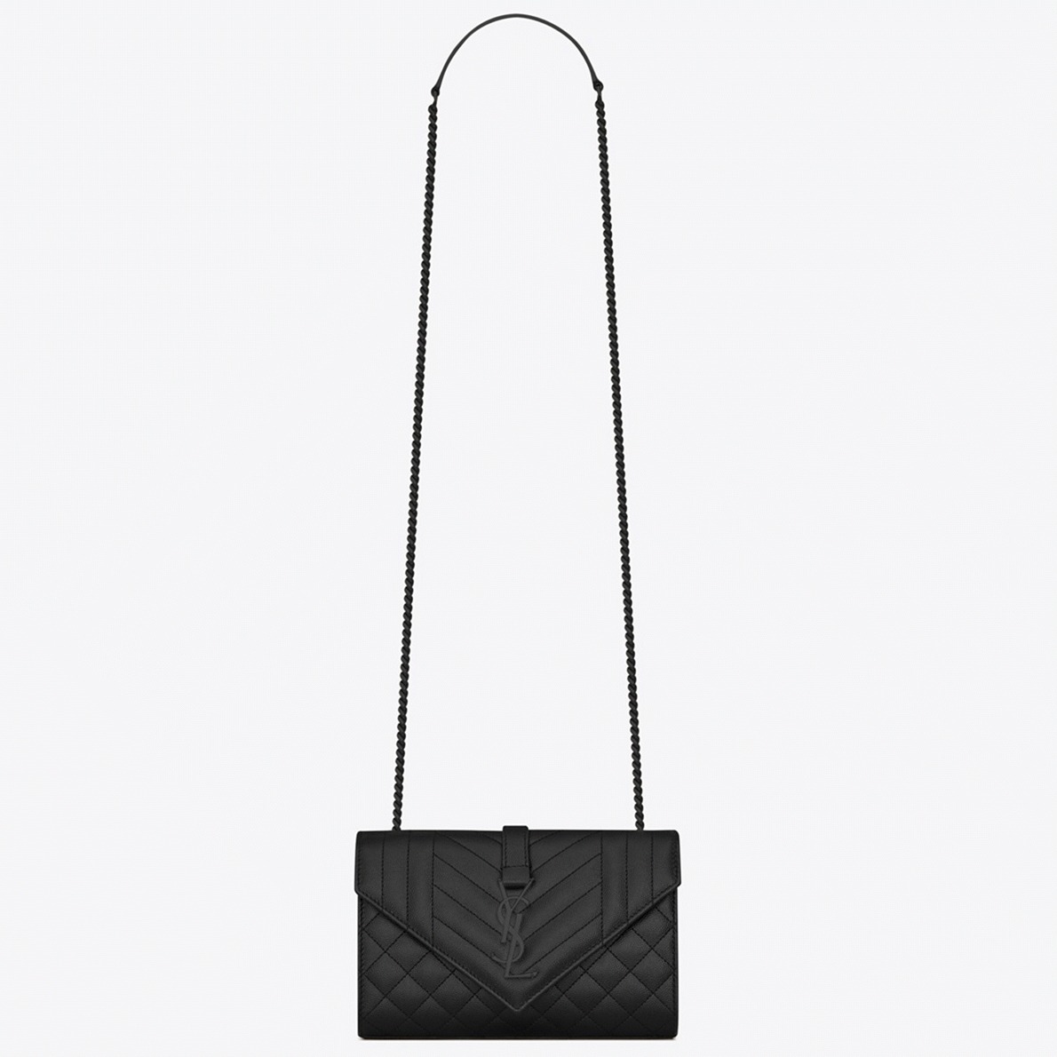 Replica Sa1nt Lau*nt Envelope Small Black Bag with Black Hardware