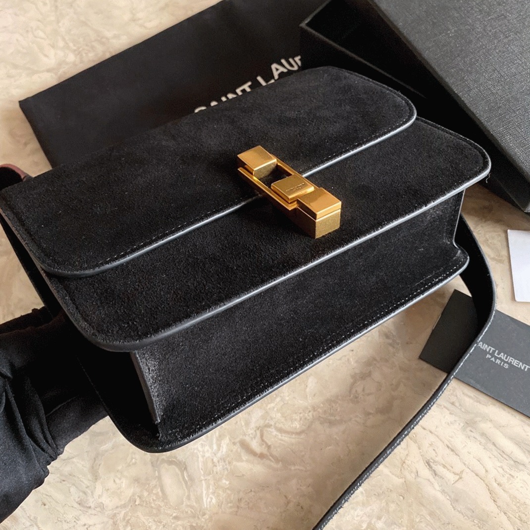 Fake Sa1nt Lau*nt Le Carre Satchel Bag Black