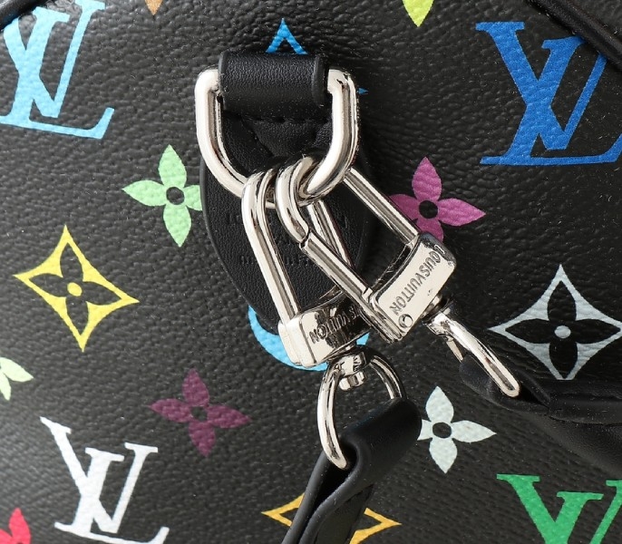 LV X TM Multicolored Speedy Bandouliere 30 In Black
