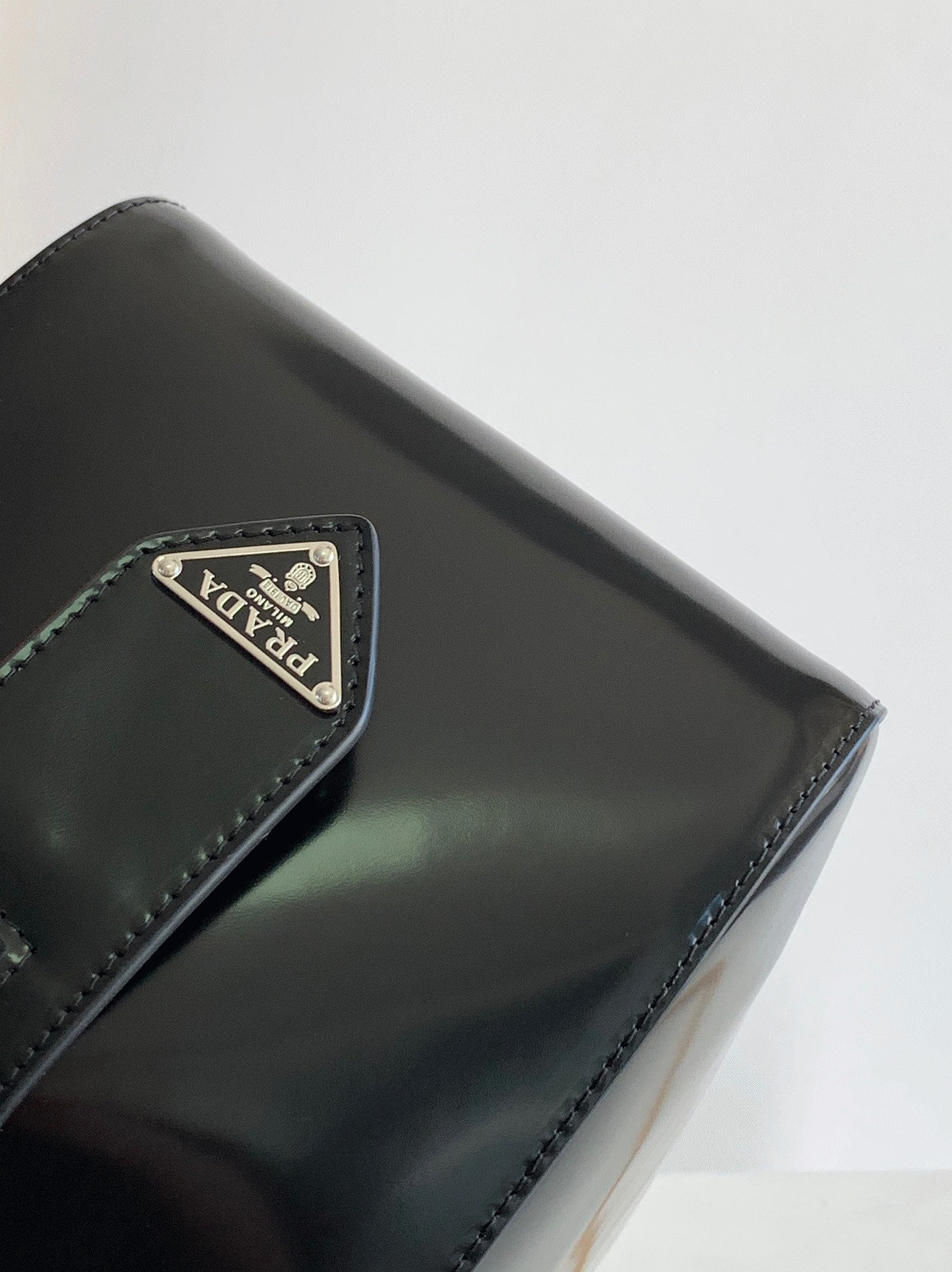 Pra*a S*pernova Small Top Handle Bag Replica in Black Brushed