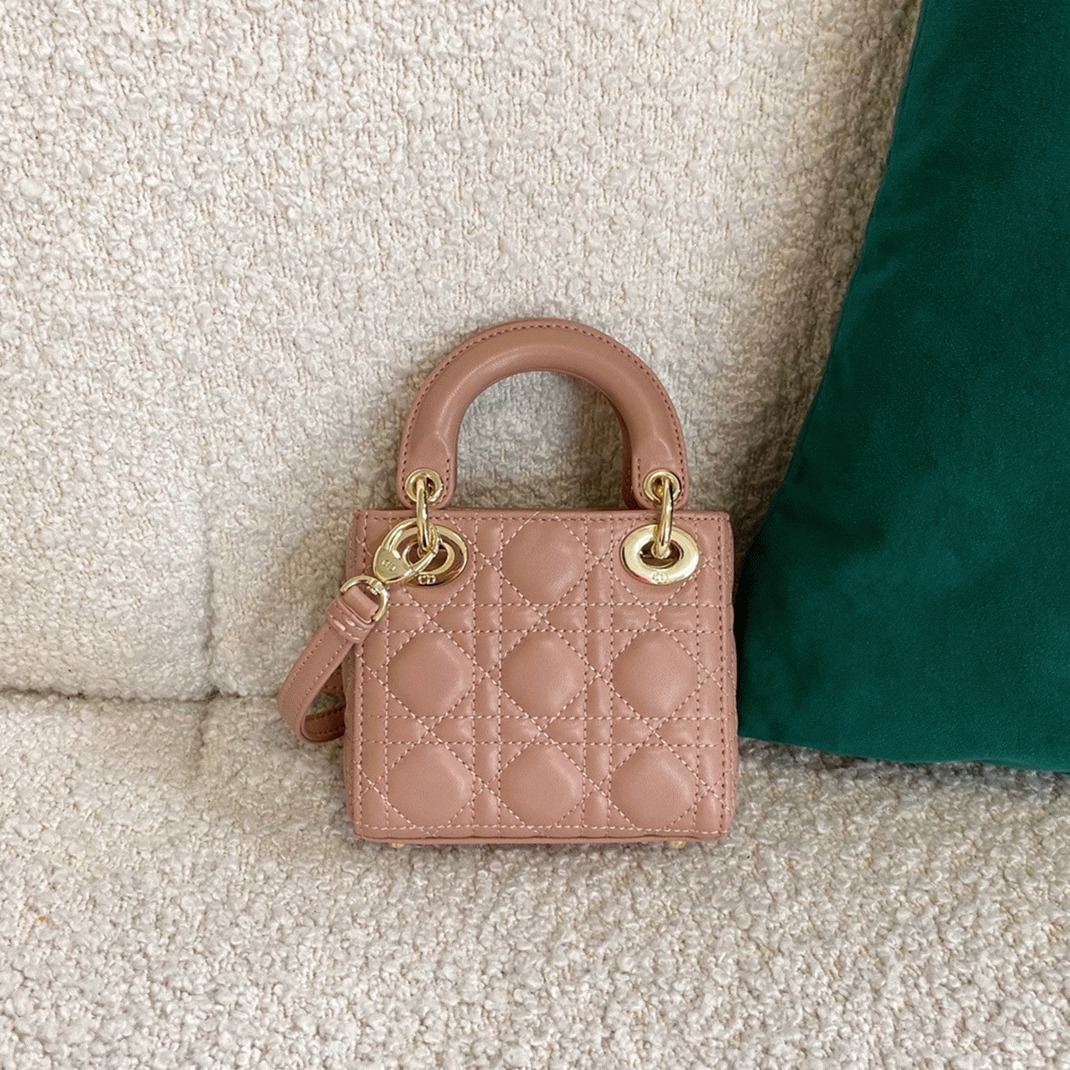D10r Lady D10r Micro Bag Faux in Poudre Cannage Lambskin