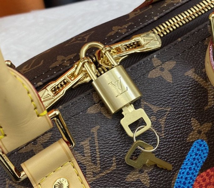 l0vis vvtt0n x yk monogram canvas keepall 45 lU*gage in pumpkin