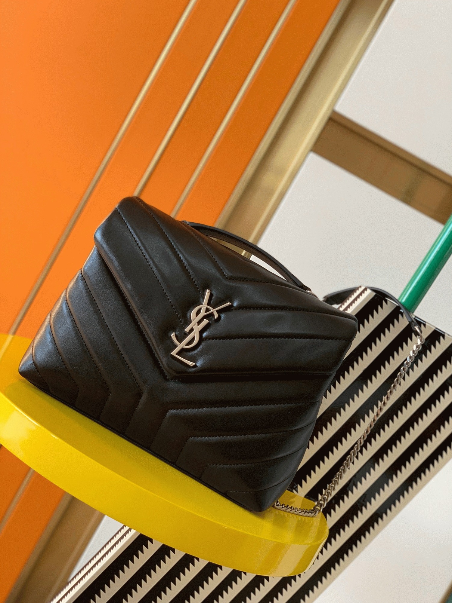 Replica Sa1nt Lau*nt LouLou Small Chain Bag Noir