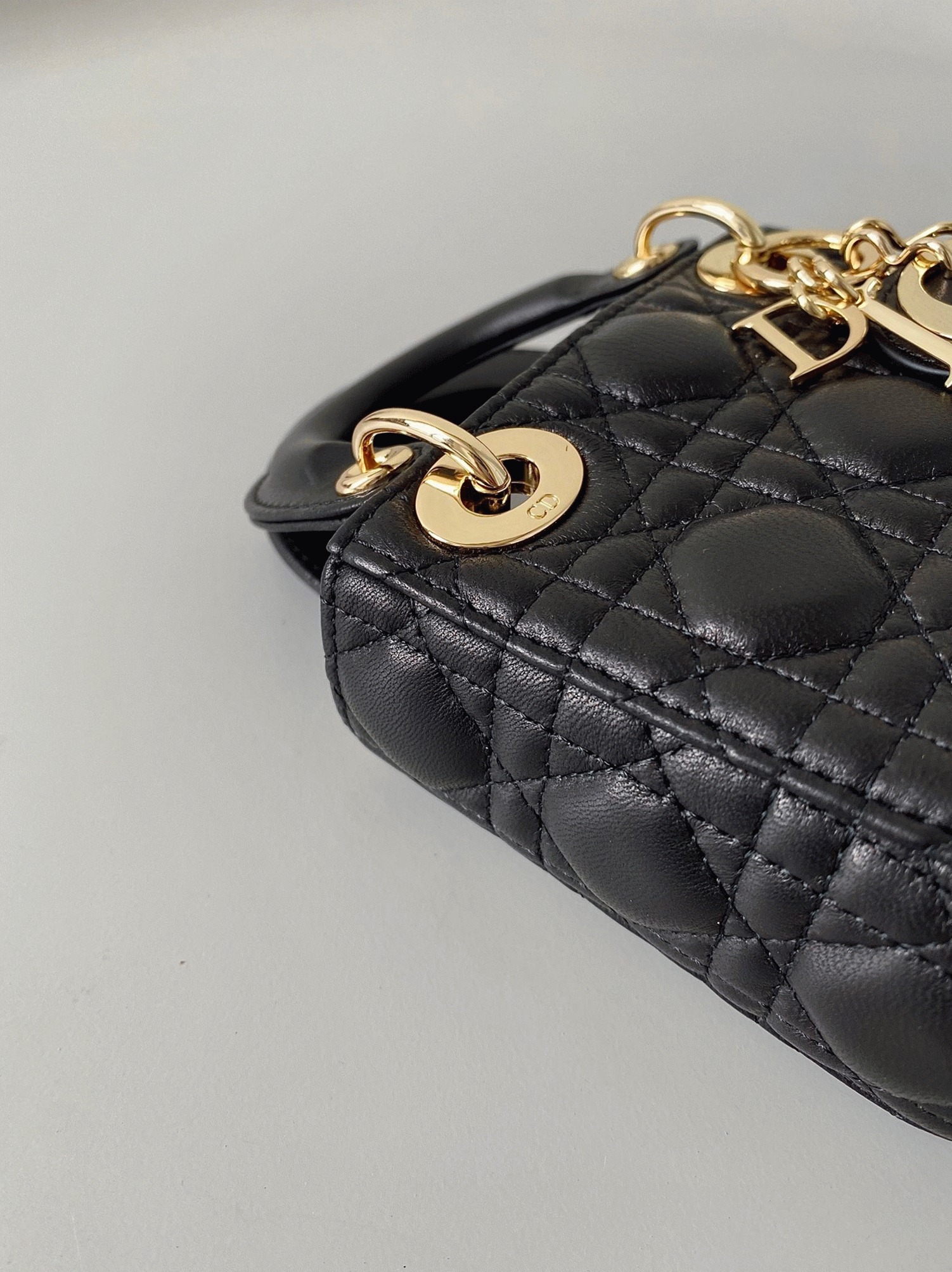 D10r Lady D10r Micro Bag Fake in Black Cannage Lambskin