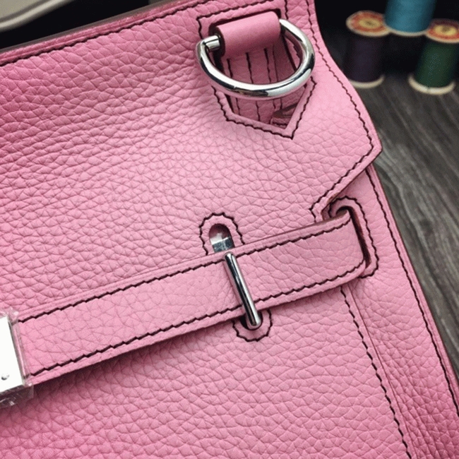 Pink fake luxury H**me5 Jypsiere 31cm handbag