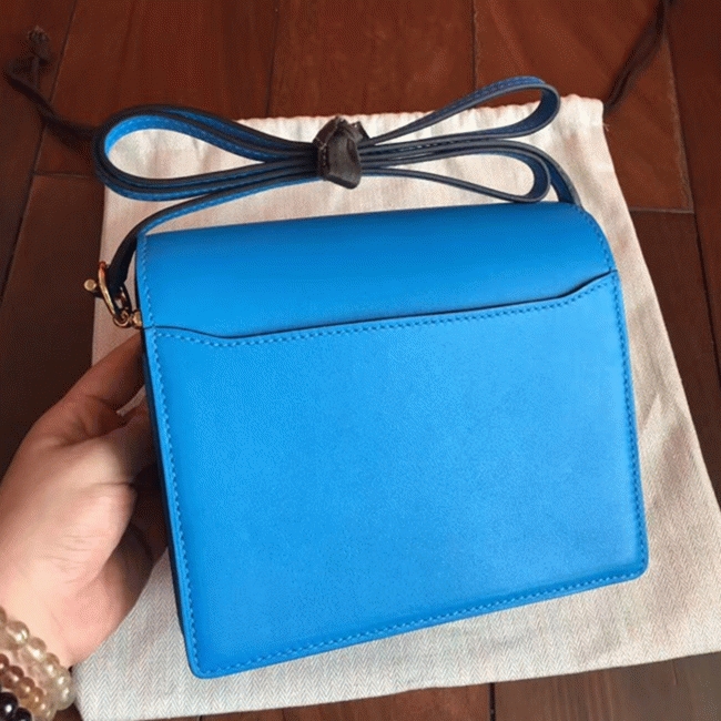 Blue hydra luxury replica H**me5 Mini Sac Roulis handbag