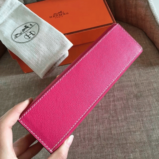 Rose Red Epsom Knockoff H**me5 Kelly Pochette Chic Mini Bag